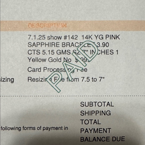 Delicate Pink Sapphire Tennis Bracelet in 14k Solid gold - Picture 7 of 7